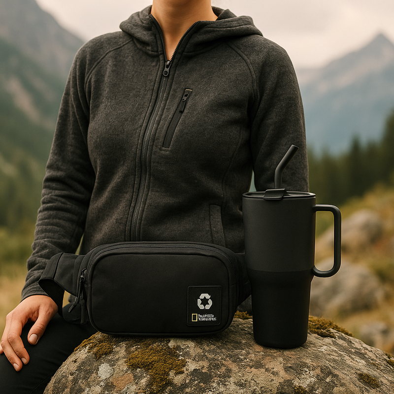 Pack Outdoor NatGeo: Polar Mujer + Tumbler 1L + Banano Reciclado