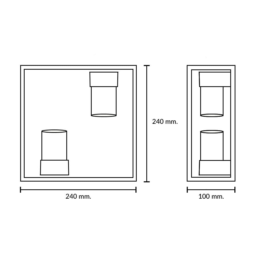 Aplique Exterior Aruma Negro