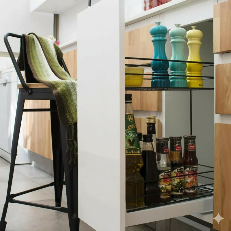 Cesta extraible angosta o especiero de 200 mm ANTRACITA