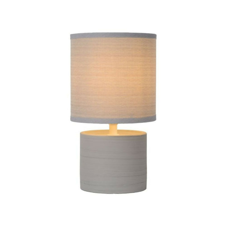LAMPARA DE MESA GREASBY GRIS 1xE14