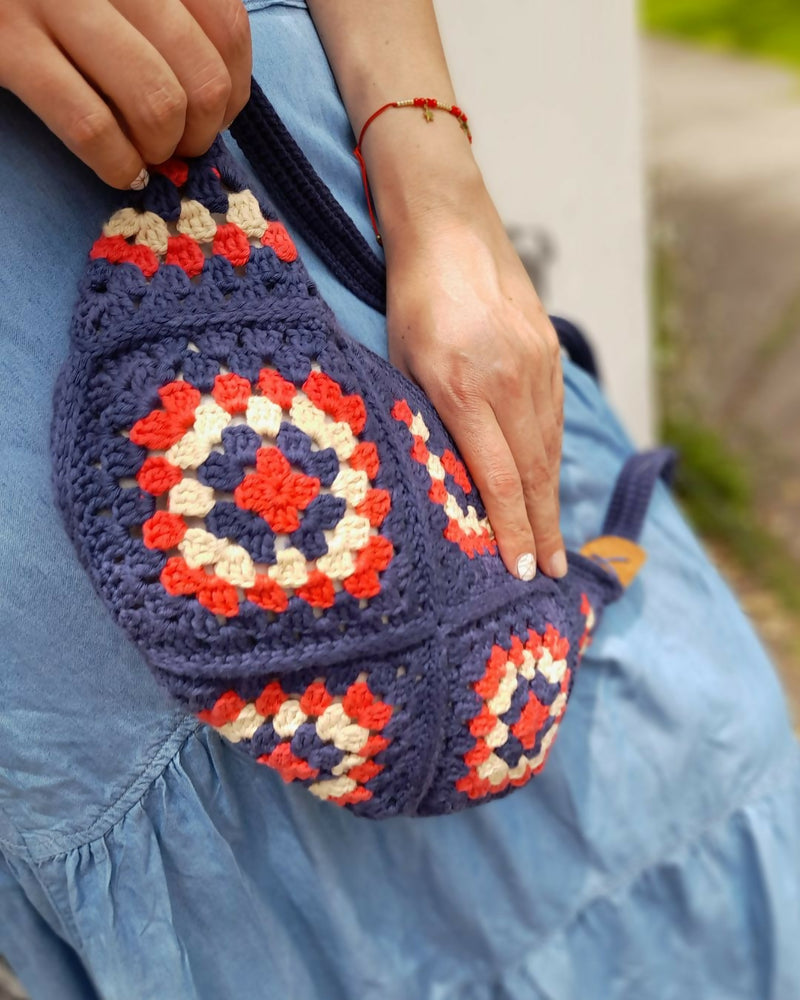 Cartera Bandolera Tejida Color Sandía