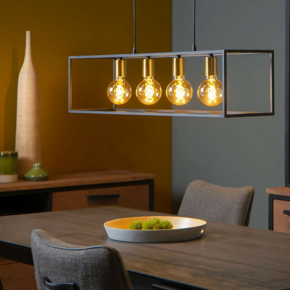 LAMPARA COLGANTE RUBEN NEGRO 4xE27