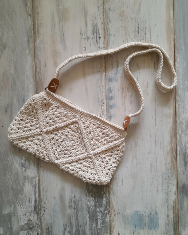 Cartera Bandolera Tejida Color Crudo