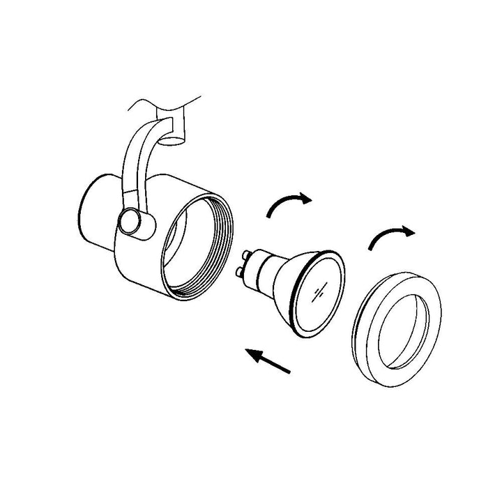 Foco Sobrepuesto Komo Negro Mate