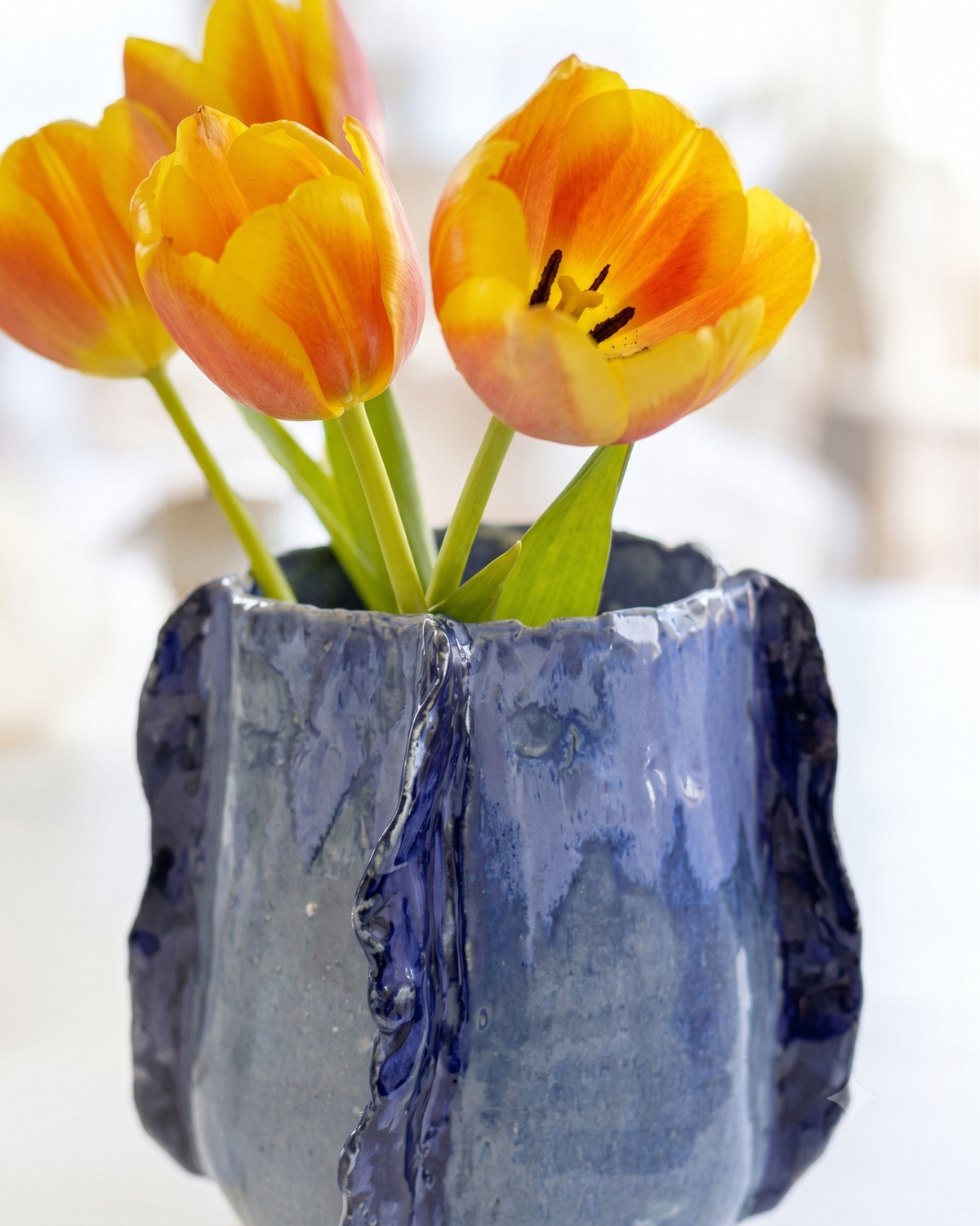 Florero Azulado