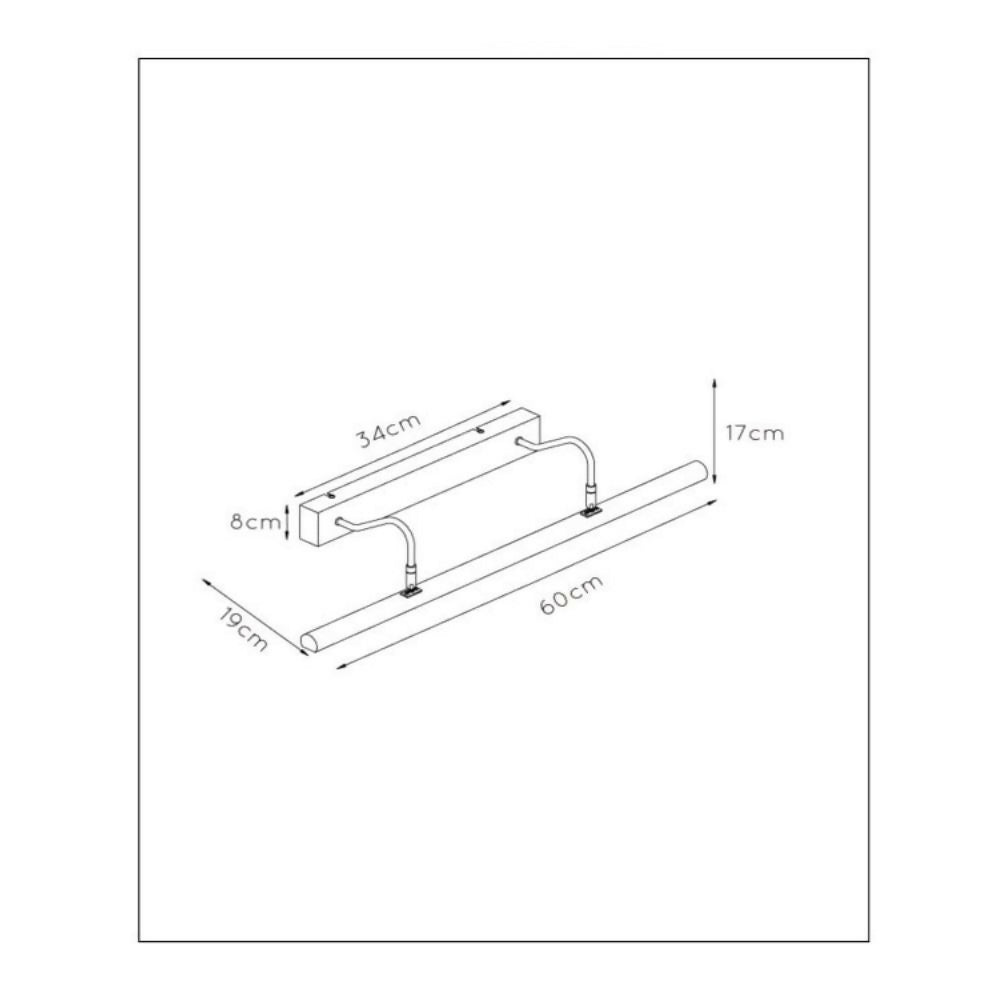 LAMPARA ILUMINA CUADRO VINZ NEGRO 60CMS