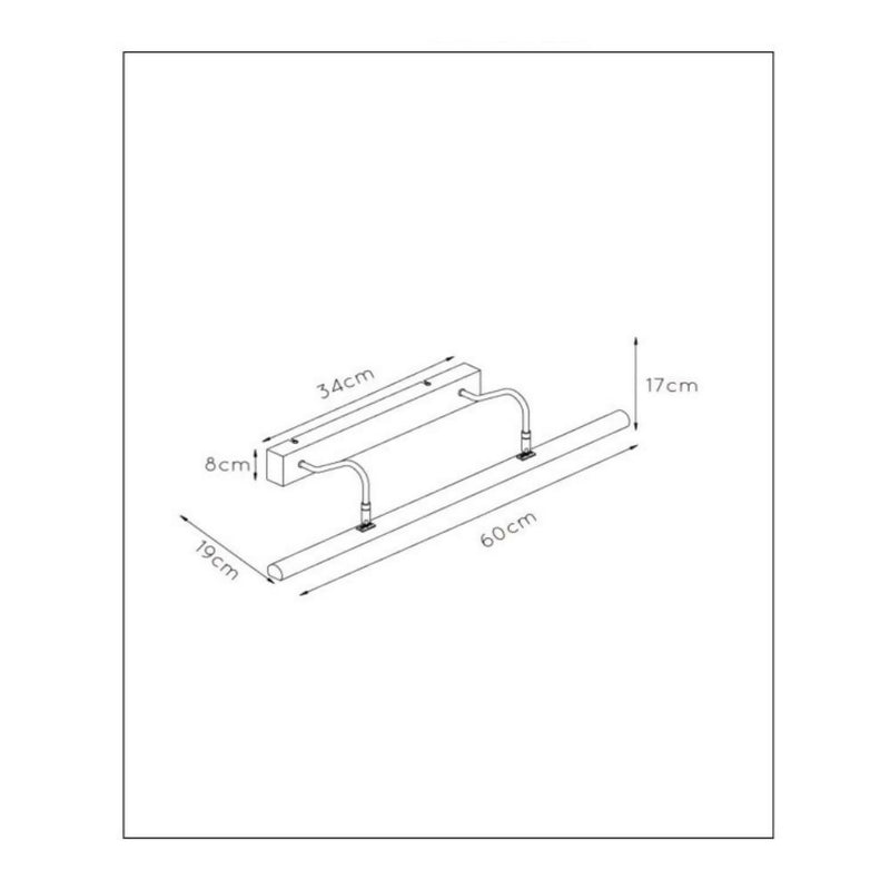LAMPARA ILUMINA CUADRO VINZ NEGRO 60CMS