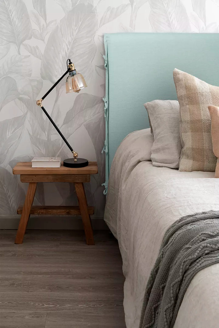 RESPALDO DE CAMA CON FUNDA TIRAS LINO NATURAL