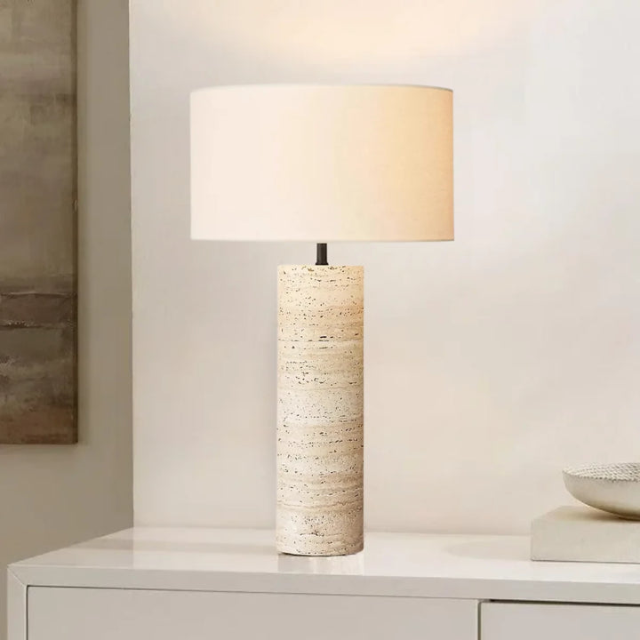 Lampara de Mesa Piedra Nordica Crema Grande