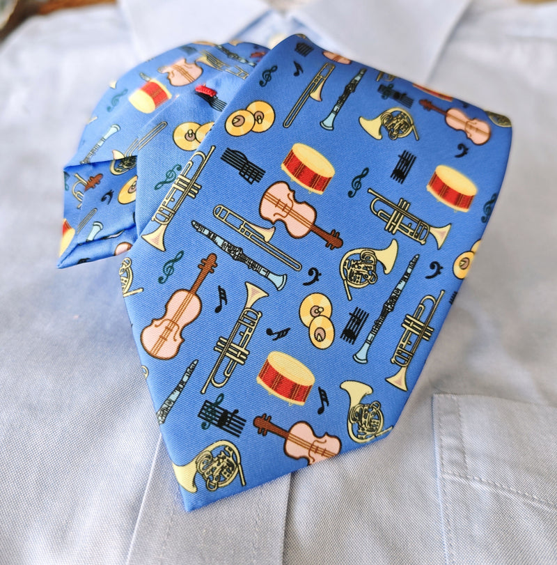 corbata diseño instrumentos musicales