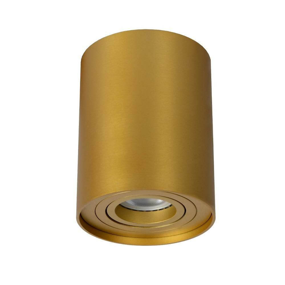 FOCO CILINDRO SOBREPUESTO TUBE DORADO Ø9,6cm 1XGU10