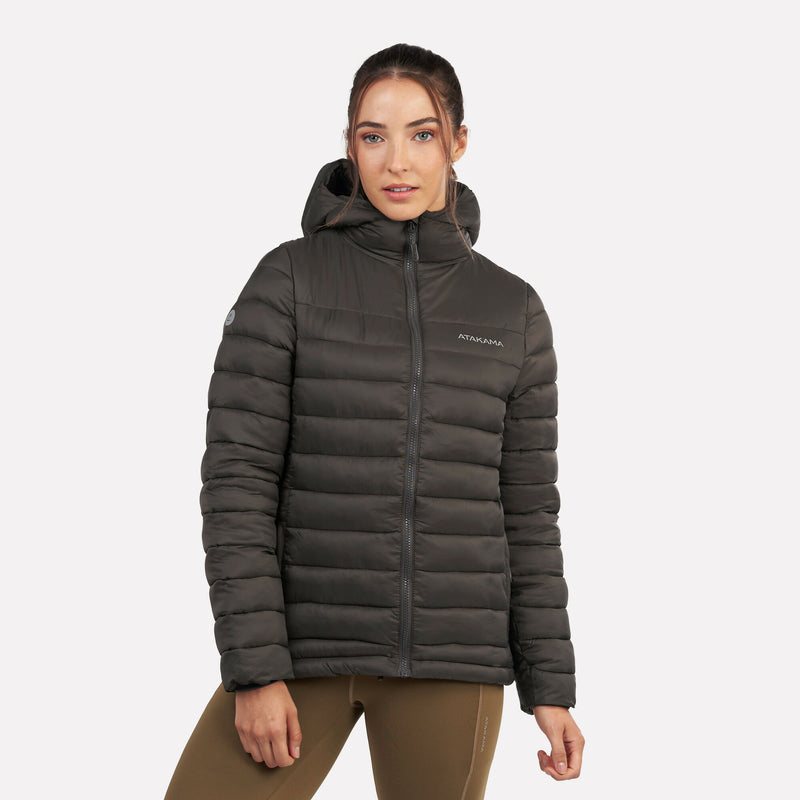 Chaqueta Parka Térmica Mujer Hoodie Indomita Gris Roca