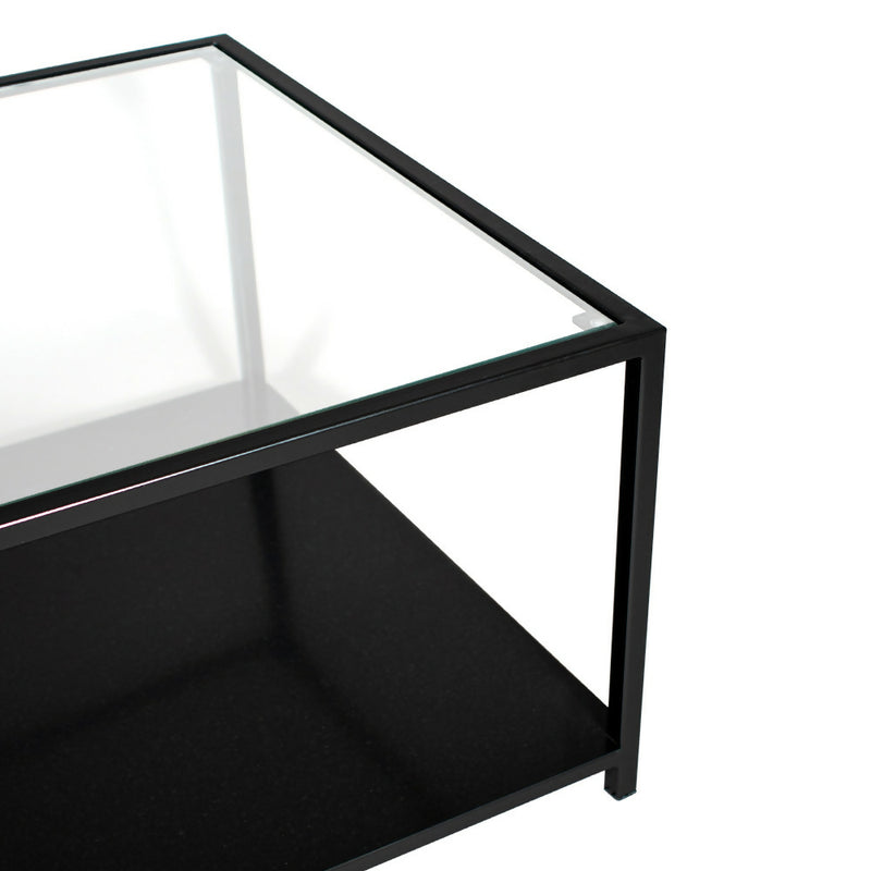Mesa de centro Rectangular 100 Negra | METAL GLASS