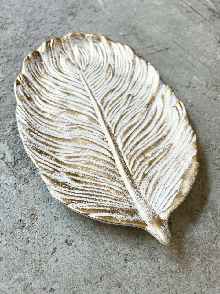 BANDEJA HOJA DORADA S