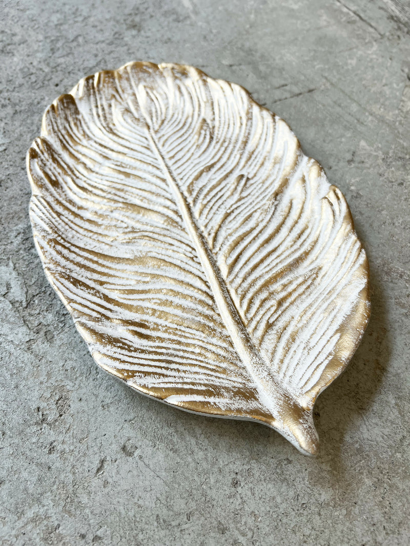 BANDEJA HOJA DORADA S