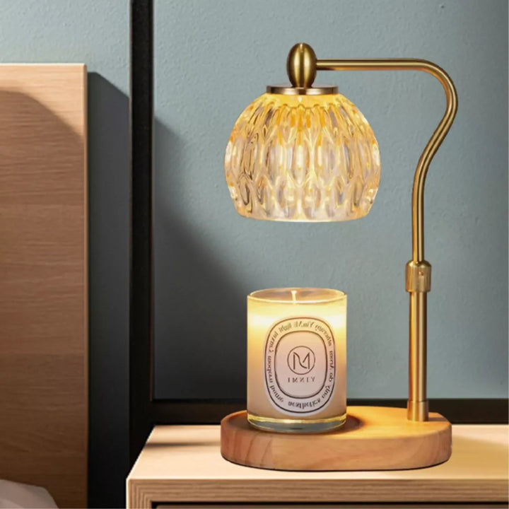 Lampara Calentadora de Velas Aromaticas Farol Dorado