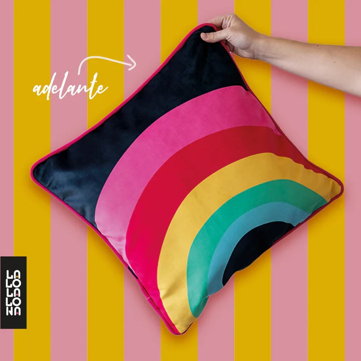 Funda de Cojín Arcoíris / 2 diseños en 1