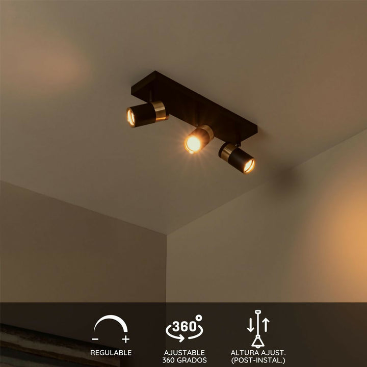 FOCO BARRA DIRECCIONAL GORIK NEGRO 3XGU10