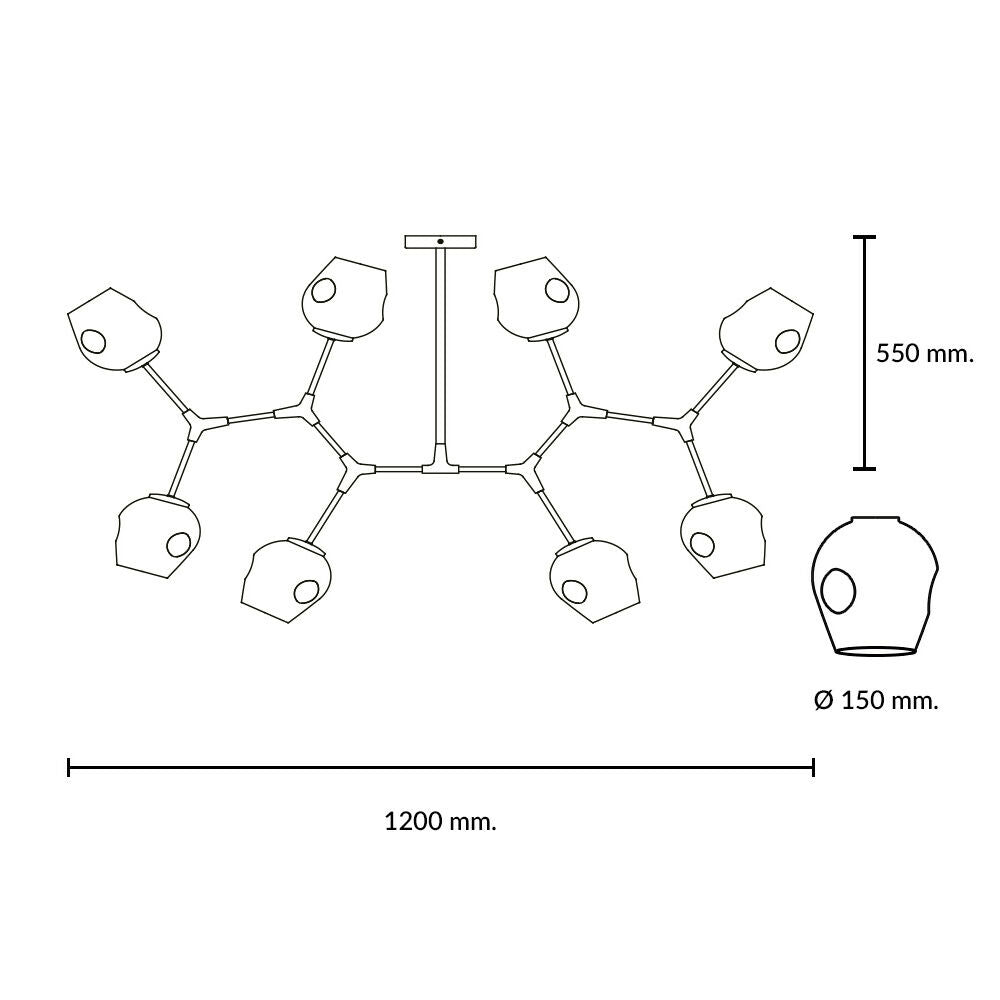 Lámpara Colgante Zincir Negro