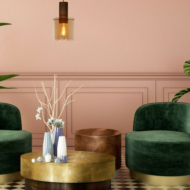 LAMPARA COLGANTE TOLEDO AMBAR 1xE27