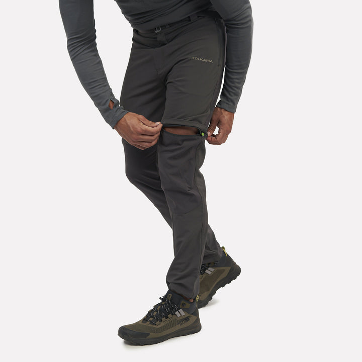 Pantalón de Trekking Desmontable Hombre Andino Gris Roca