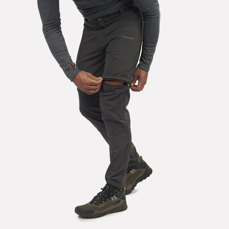 Pantalón de Trekking Desmontable Hombre Andino Gris Roca