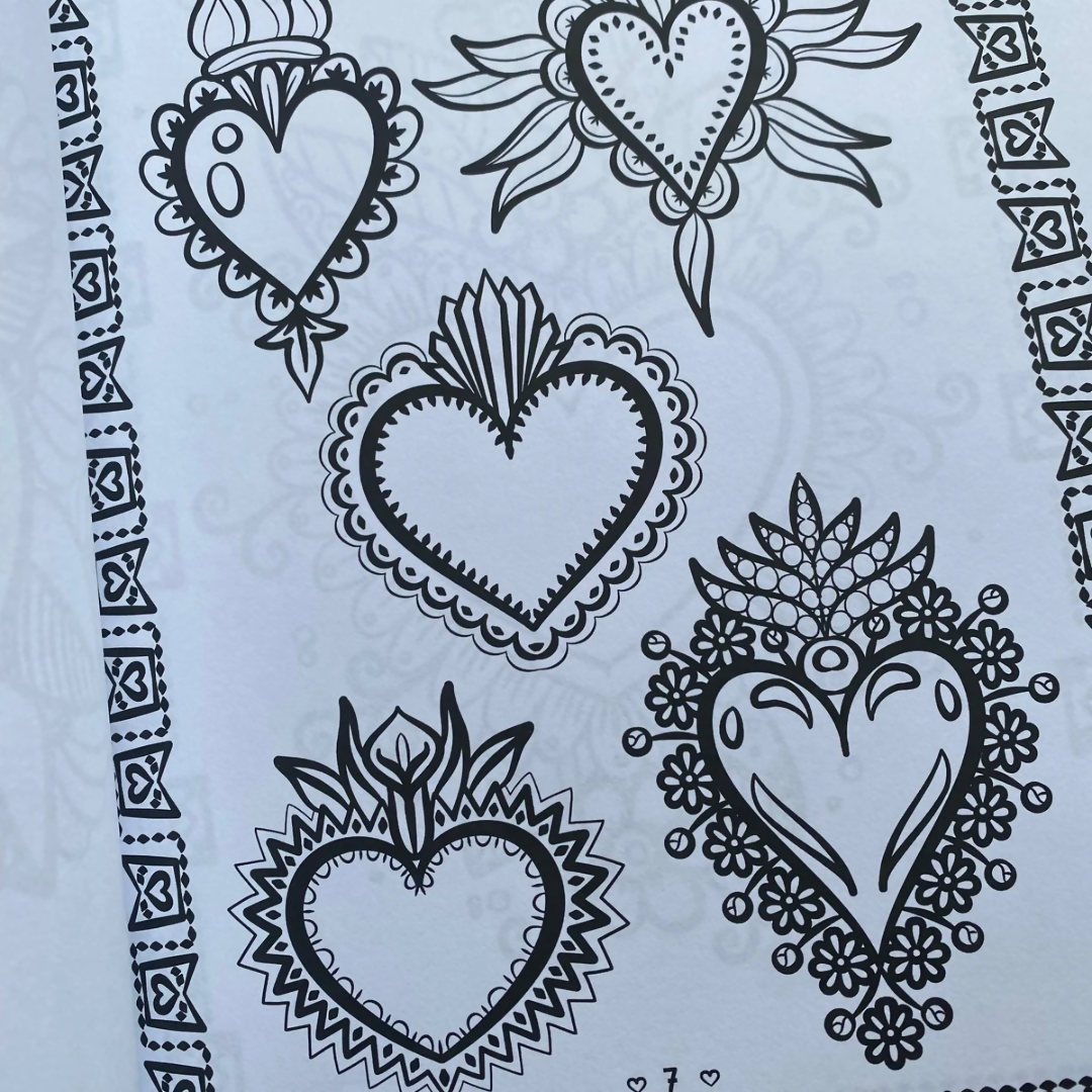 Libro para Colorear Corazones Mexicanos