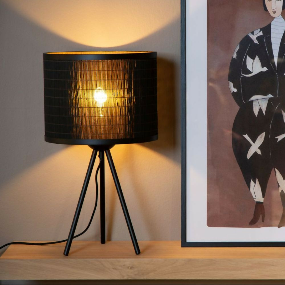 LAMPARA DE MESA TAGALOG NEGRO Ø26-1xE27