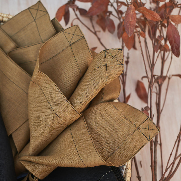 Set Servilletas lino otoñal detalle 2