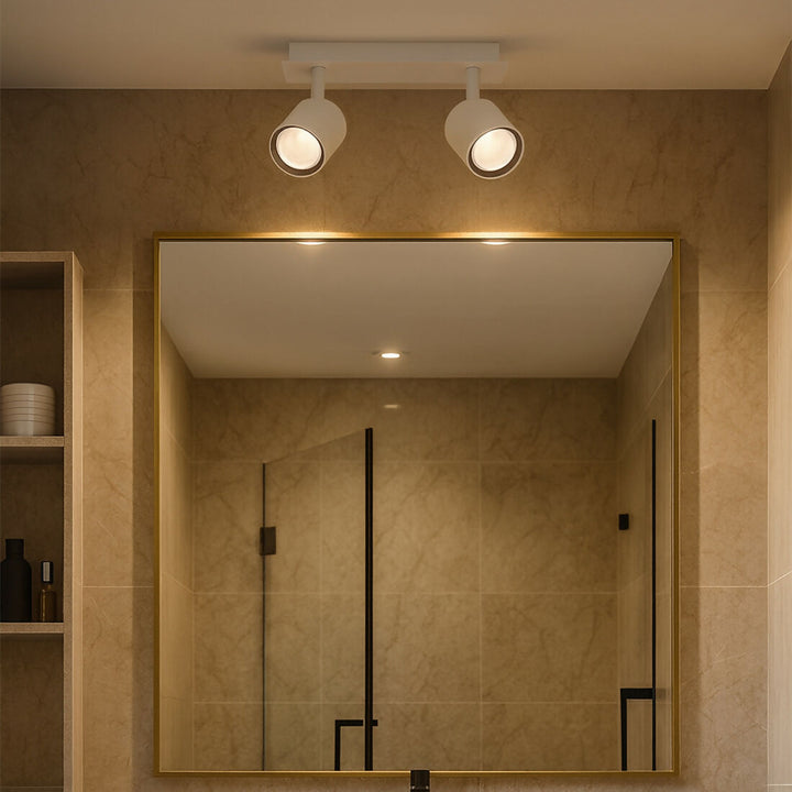 Foco Sobrepuesto 2 luces Cil III Blanco Mate Ip44 GU10