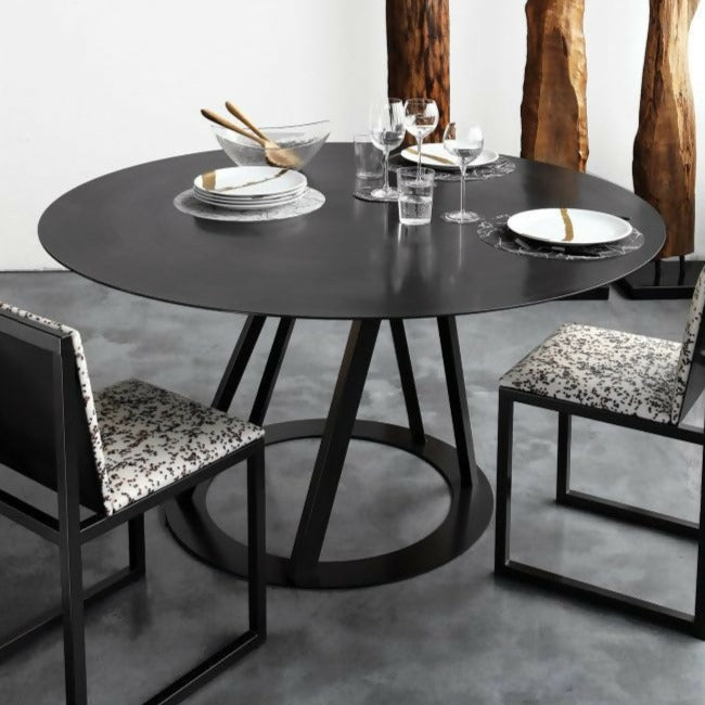 Mesa Comedor Redonda 100 cm Metal Black