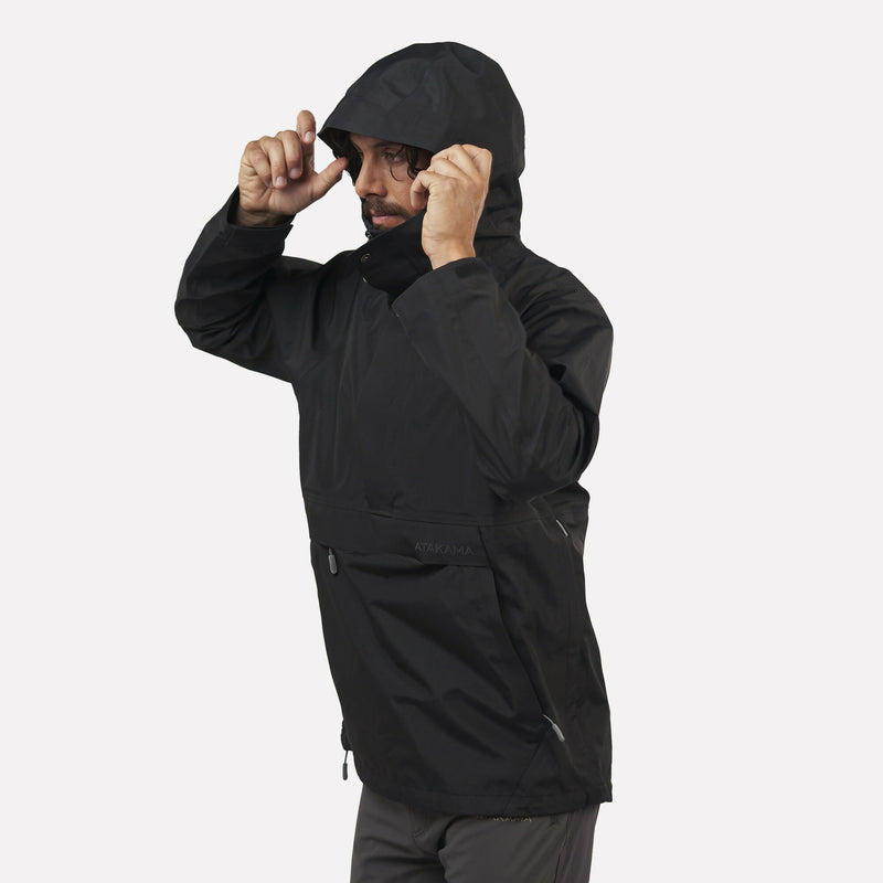 Chaqueta Impermeable Hombre Hanorak Frontera Negra