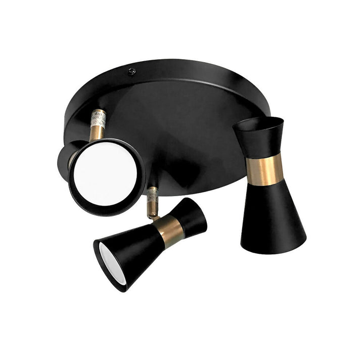 Plafón Zeny 3 Luces Negro Mate