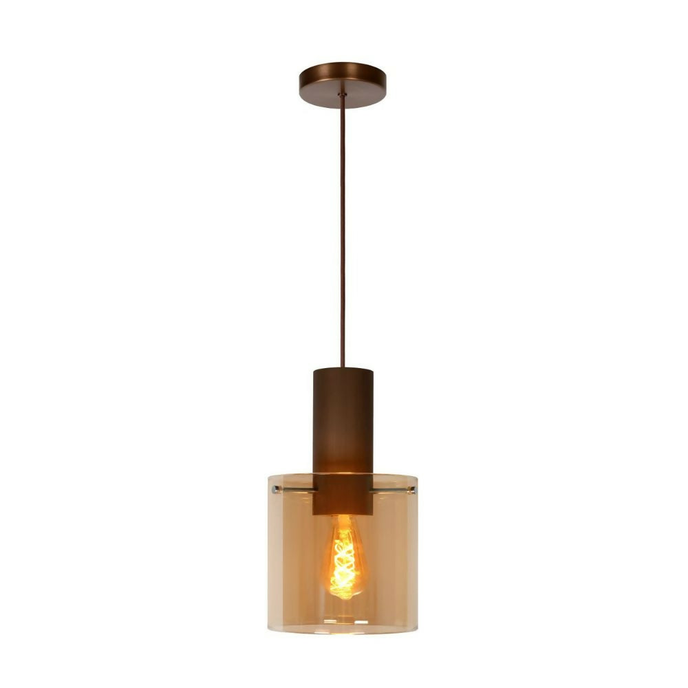 LAMPARA COLGANTE TOLEDO AMBAR 1xE27