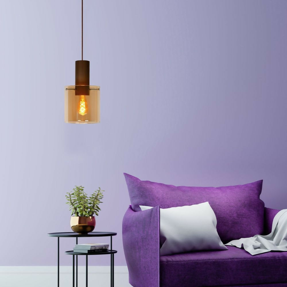 LAMPARA COLGANTE TOLEDO AMBAR 1xE27