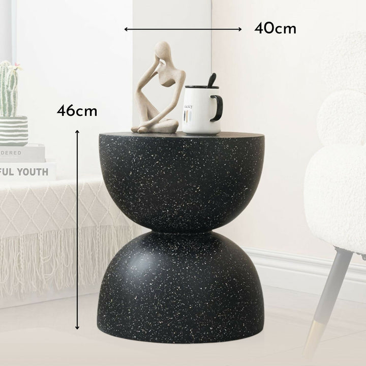 Mesa Lateral Piedra Luna Tempus Negro