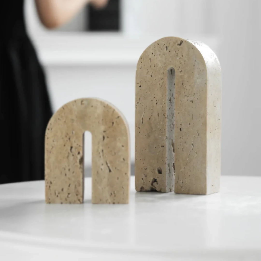 Arco Escultural Piedra Travertino Decorativo Grande