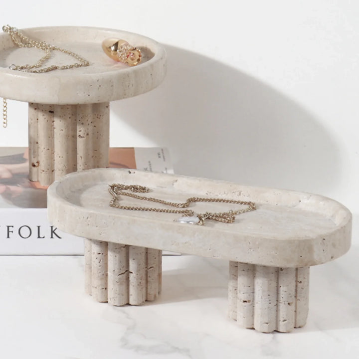 Bandeja Decorativa Estilo Marmol Travertino Greco