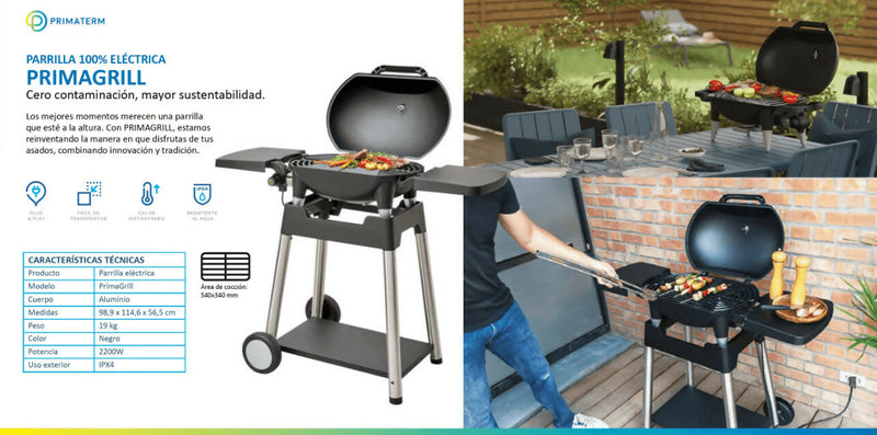 Parrilla Eléctrica PrimaGrill 2200w 2 Tamaños PRIMATERM