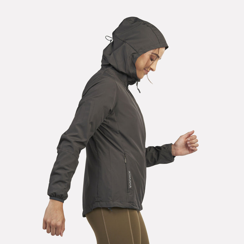 Chaqueta Cortaviento Ultraligero Mujer Declive Gris Arena