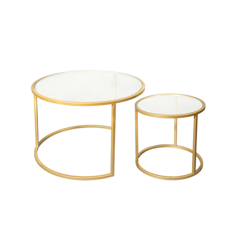 Mesa de centro circular nido | GLASS GOLDEN