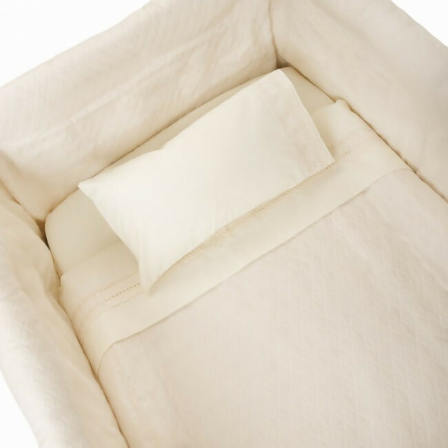 Cuna con dosel Piqué Beige Bee Bee