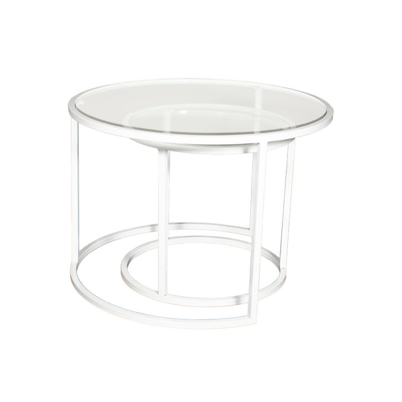 Mesa de centro circular nido | GLASS WHITE