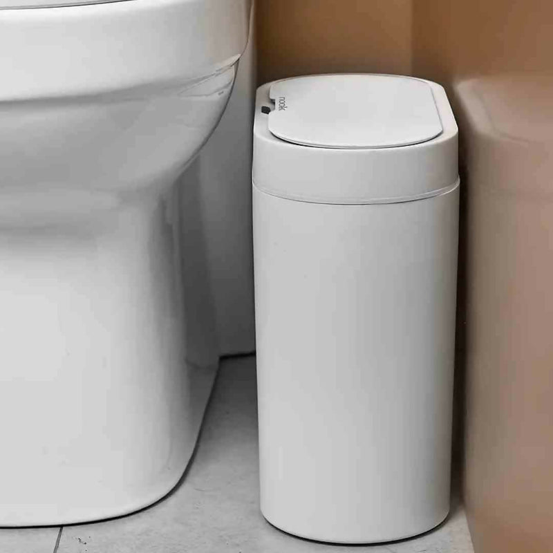 Basurero Blanco con Sensor de Movimiento Resistente al Agua 8 Litros