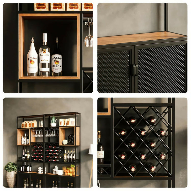 Estantería 80 industrial para vinos | MIMA NEGRO