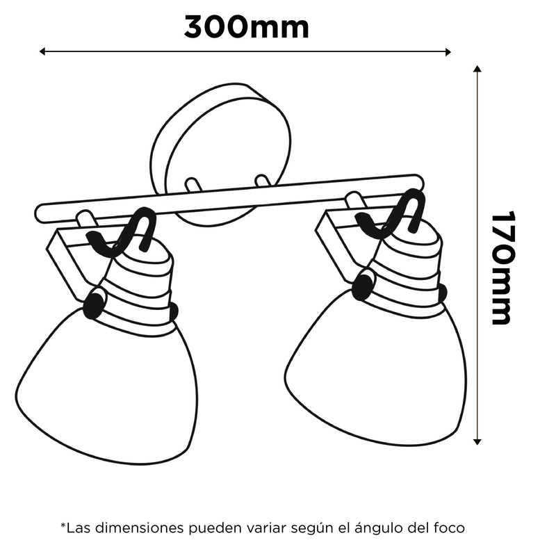 Foco Sobrepuesto Cosmos 2 Luces Blanco Mate