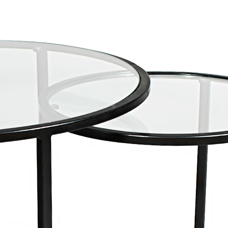 Mesa de centro circular nido | GLASS BLACK