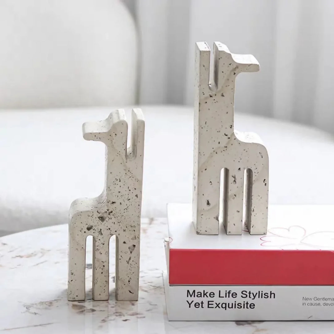 Sujeta Libros Escultura Etnica Travertino Soporte