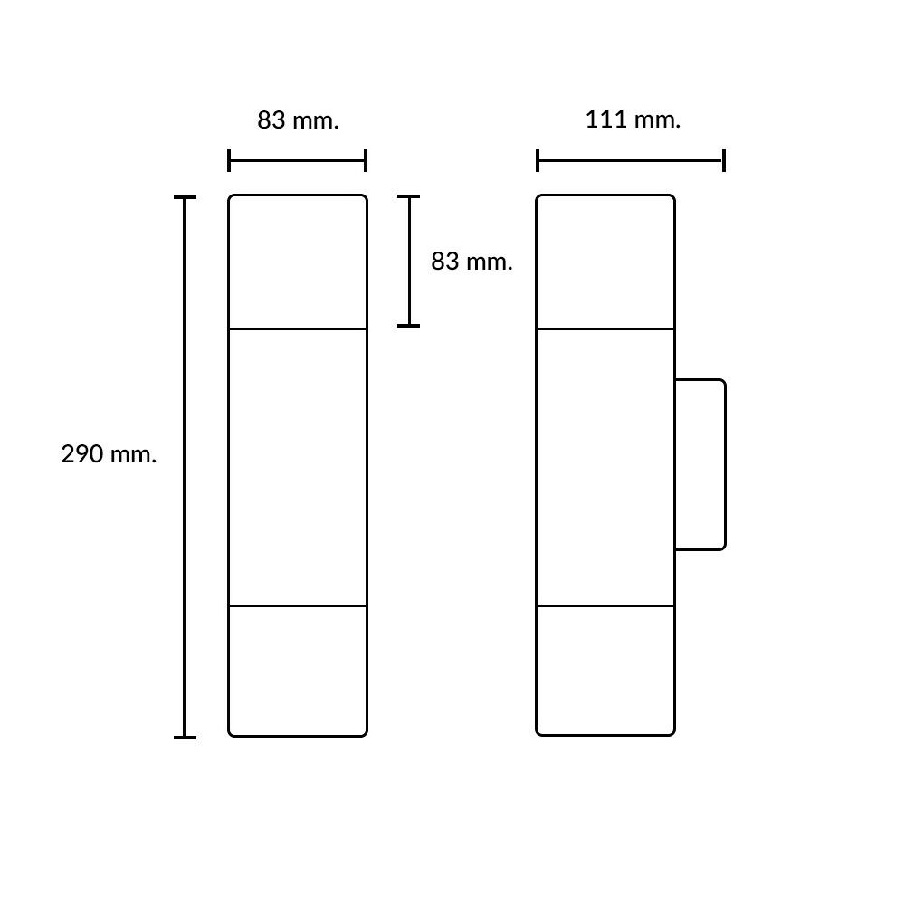 Aplique Aluminio Bidireccional Praza Negro