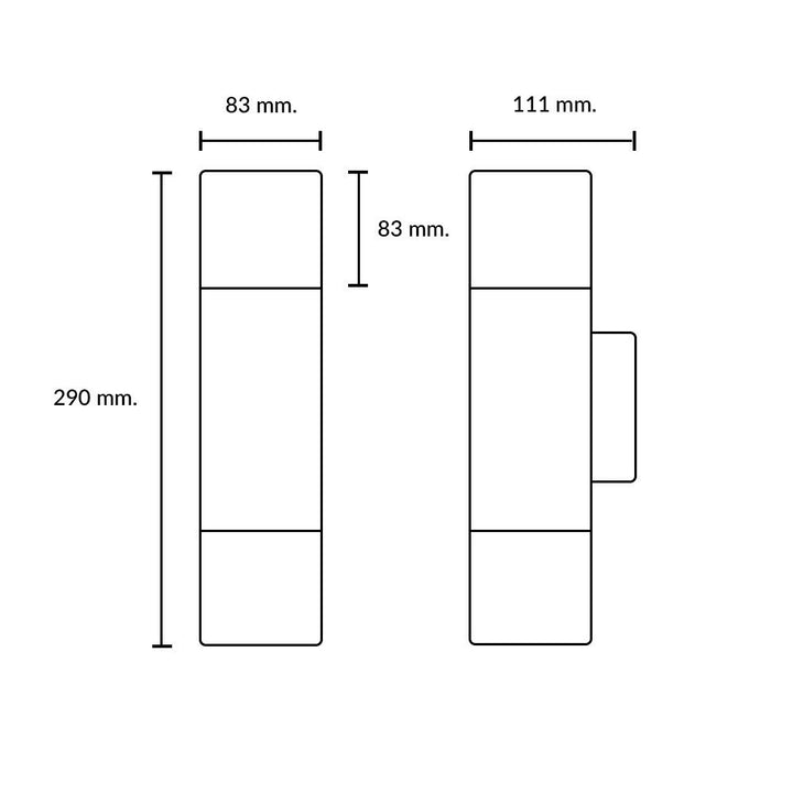 Aplique Aluminio Bidireccional Praza Negro